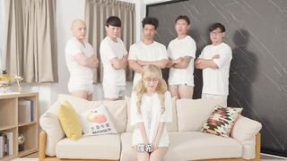DA-93 騷貨蘿希對付五男滿足性慾望，無限高潮，潮吹床上布滿面 Roxie蘿希